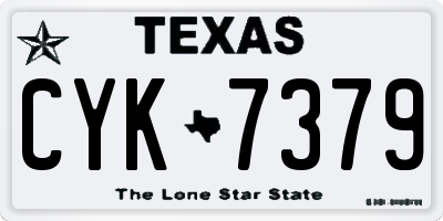 TX license plate CYK7379