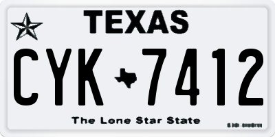 TX license plate CYK7412