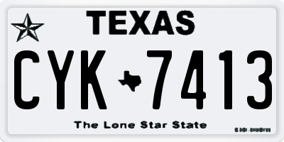 TX license plate CYK7413