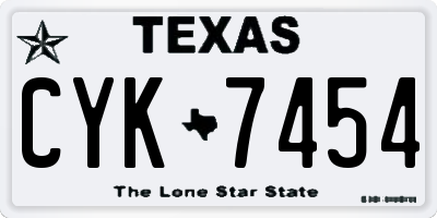 TX license plate CYK7454