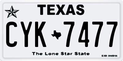 TX license plate CYK7477
