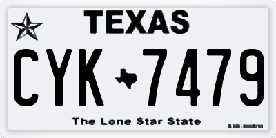 TX license plate CYK7479