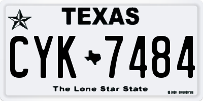 TX license plate CYK7484