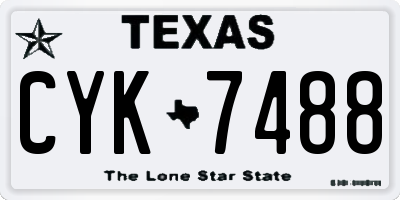 TX license plate CYK7488