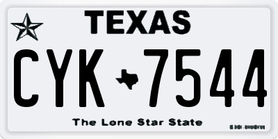 TX license plate CYK7544