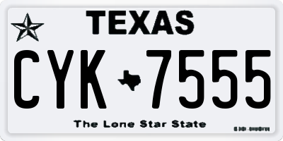 TX license plate CYK7555