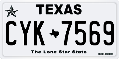 TX license plate CYK7569