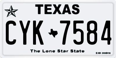 TX license plate CYK7584