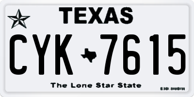 TX license plate CYK7615