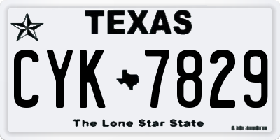 TX license plate CYK7829