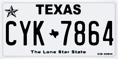 TX license plate CYK7864