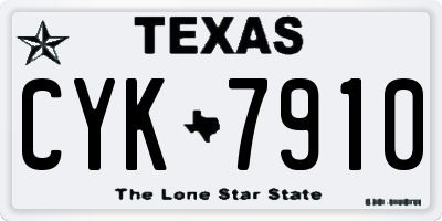 TX license plate CYK7910