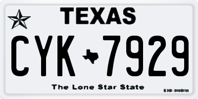 TX license plate CYK7929