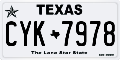 TX license plate CYK7978