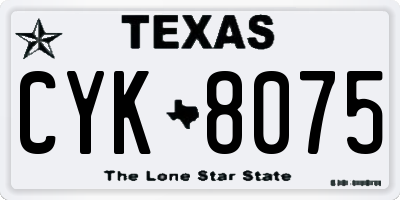 TX license plate CYK8075