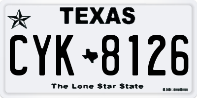 TX license plate CYK8126