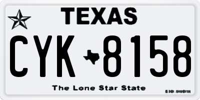 TX license plate CYK8158