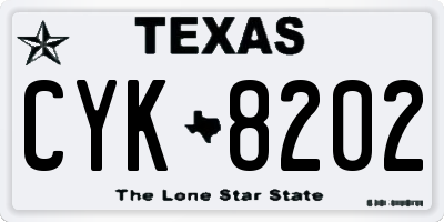 TX license plate CYK8202