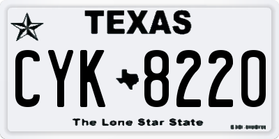 TX license plate CYK8220