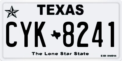 TX license plate CYK8241