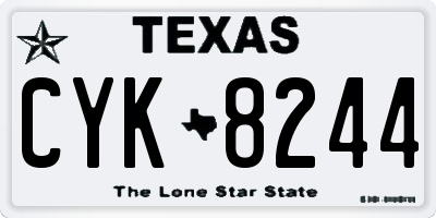 TX license plate CYK8244
