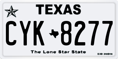 TX license plate CYK8277