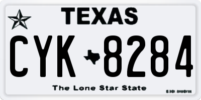 TX license plate CYK8284