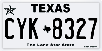TX license plate CYK8327