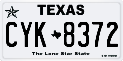 TX license plate CYK8372