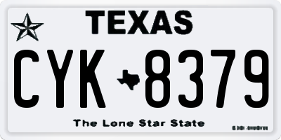 TX license plate CYK8379