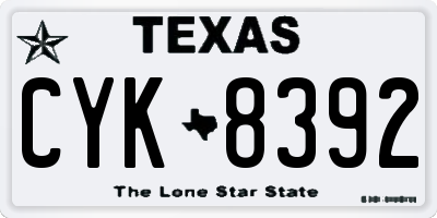 TX license plate CYK8392