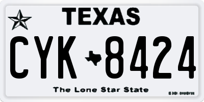 TX license plate CYK8424