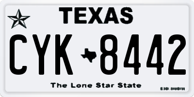 TX license plate CYK8442