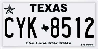 TX license plate CYK8512