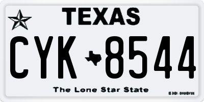 TX license plate CYK8544