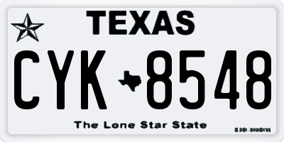 TX license plate CYK8548
