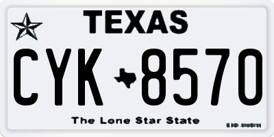 TX license plate CYK8570
