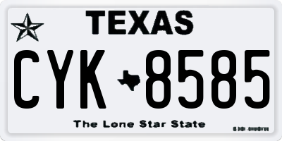 TX license plate CYK8585