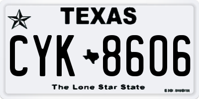 TX license plate CYK8606