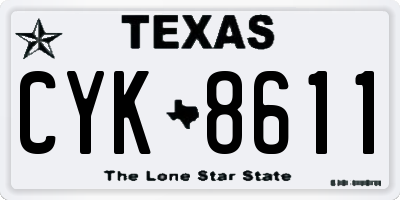 TX license plate CYK8611
