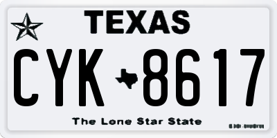 TX license plate CYK8617