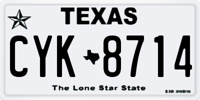 TX license plate CYK8714