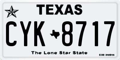 TX license plate CYK8717