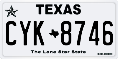 TX license plate CYK8746