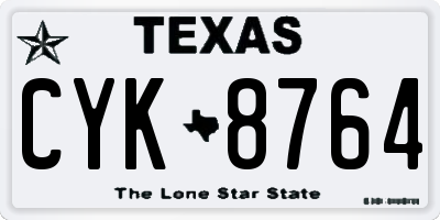 TX license plate CYK8764