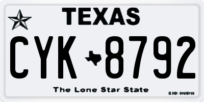 TX license plate CYK8792