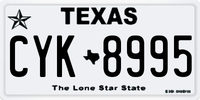 TX license plate CYK8995