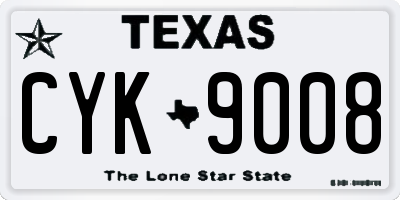 TX license plate CYK9008