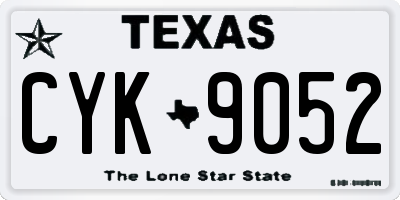 TX license plate CYK9052