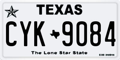 TX license plate CYK9084